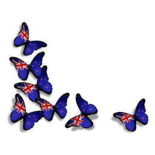 New Zealand Flag Butterflies Sticker