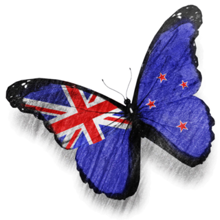 New Zealand Flag Butterfly Sticker