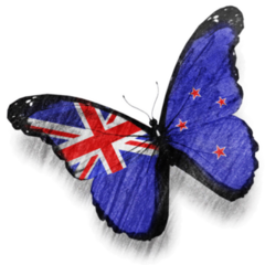 New Zealand Flag Butterfly Sticker