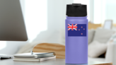 New Zealand Flag Sticker on a Water Bottle (New) example