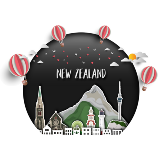 New Zealand Landmark Global Travel Sticker