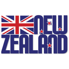 New Zealand Lettering Reflection Of The Flag Sticker