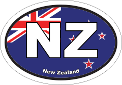 New Zealand Nz Flag Oval Sticker