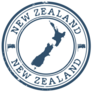 New Zealand Stamp In Blue Sticker
