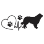Newfie Heartbeat Sticker