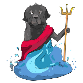 Newfie Poseidon Sticker