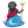 Newfie Poseidon Sticker