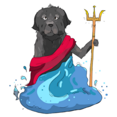 Newfie Poseidon Sticker