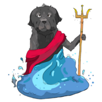 Newfie Poseidon Sticker