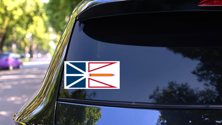 Newfoundland Flag Sticker on a Rear Car Window (New) example