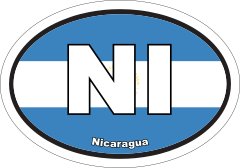 Nicaragua Ni Flag Oval Sticker