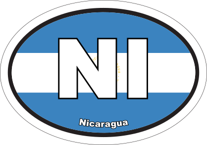 Nicaragua Ni Flag Oval Sticker