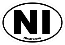 Nicaragua Ni Oval Sticker