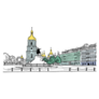 Nice Cityscape Of Old Kiev, Ukraine Sticker