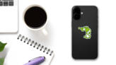 Nice Green Frog While Winking Making A Shaka Sign Sticker on a Phone (New) example
