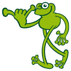 Nice Green Frog While Winking Making A Shaka Sign Sticker