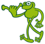 Nice Green Frog While Winking Making A Shaka Sign Sticker