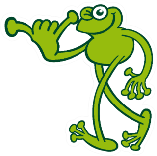 Nice Green Frog While Winking Making A Shaka Sign Sticker