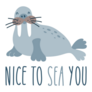 Nice To Sea You Walrus Sticker