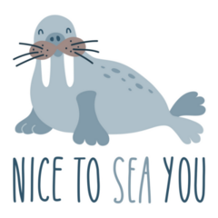 Nice To Sea You Walrus Sticker
