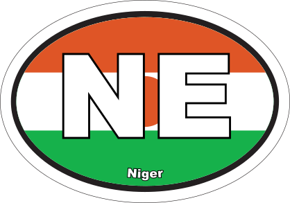 Niger Ne Flag Oval Sticker