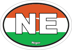Niger Ne Flag Oval Sticker