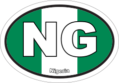 Nigeria Ng Flag Oval Sticker