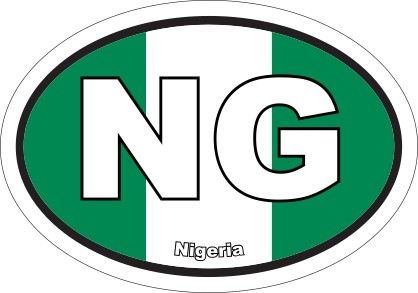 Nigeria Ng Flag Oval Sticker
