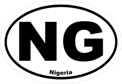 Nigeria Ng Oval Sticker