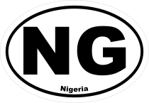 Nigeria Ng Oval Sticker