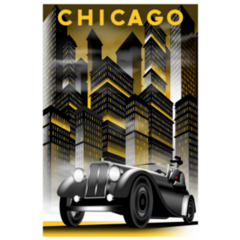 Night In Chicago Retro 1920s Poster Sticker