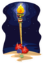 Night Scene Illustration Of A Tropical Tiki Torch Sticker