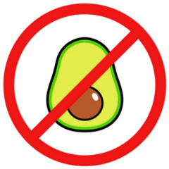 No Avocado Sign Sticker