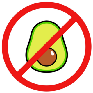 No Avocado Sign Sticker