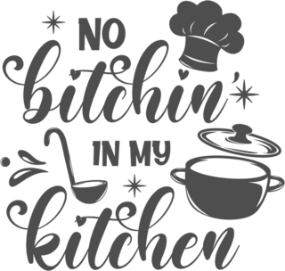 No Bitchin In My Kitchen Illustrated Icons Sticker