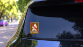 No Campfires Sticker on a Rear Car Window (New) example