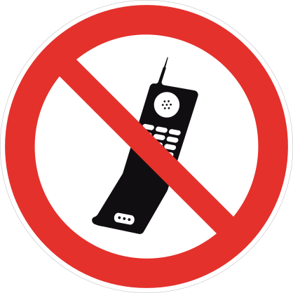 No Cell Phones Sign Sticker