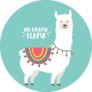 No Drama Llama On Blue Sticker