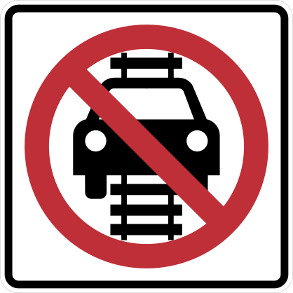 No Driving On Train Tracks Sticker