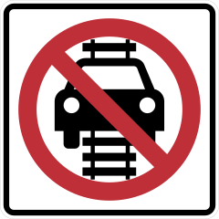 No Driving On Train Tracks Sticker