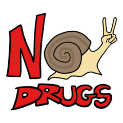 No Drugs Snail Message Sticker