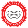 No Entry Without a Mask Sticker