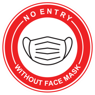 No Entry Without a Mask Sticker