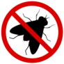 No Fly With Ban Sign Sticker