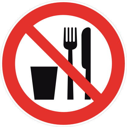 No Food Or Beverage Sign Sticker