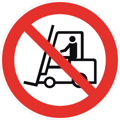 No Forklifts Sign Sticker