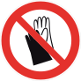 No Gloves Sign Sticker