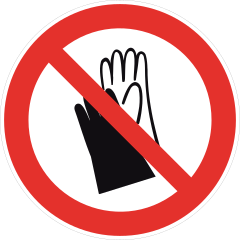 No Gloves Sign Sticker