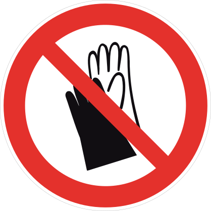 No Gloves Sign Sticker