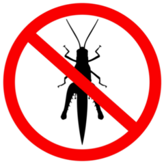 No Grasshopper Control Sign Sticker 